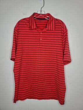 Nike Gold FitDry coral red short sleeve polo shirt - Medium